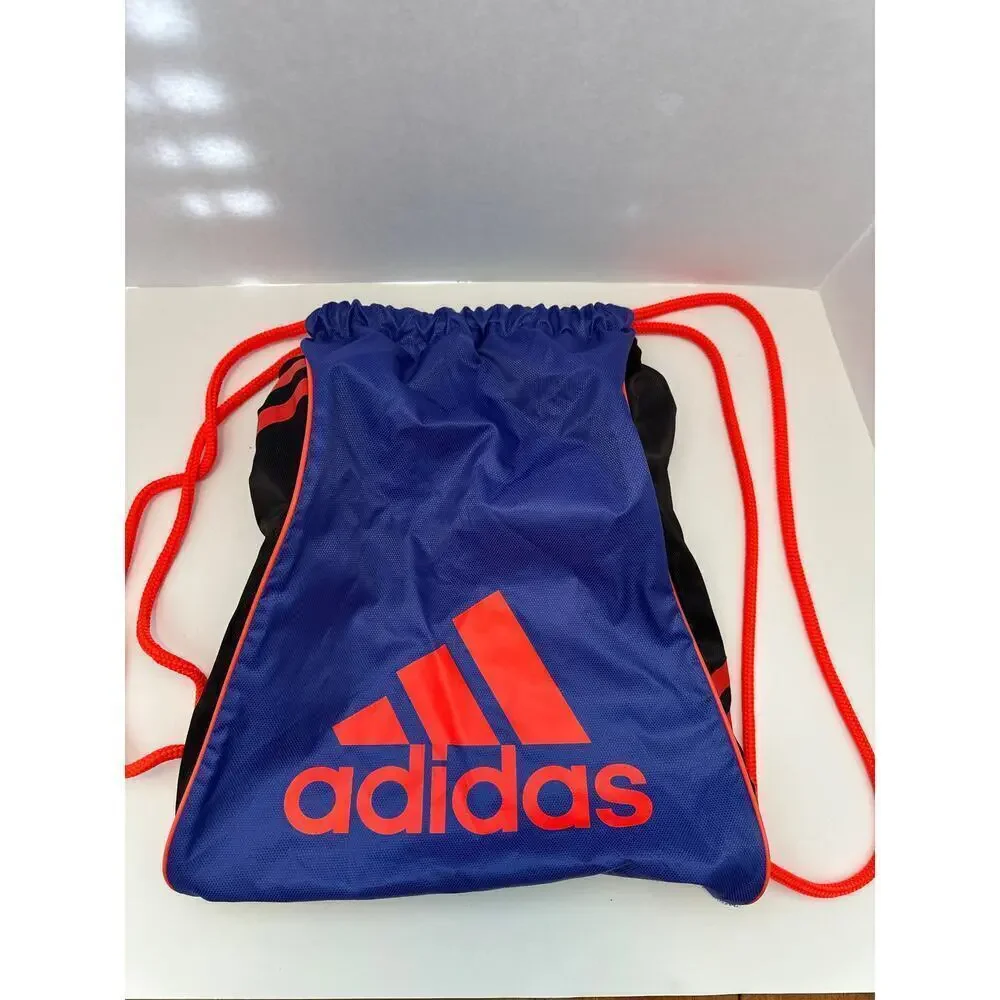 Adidas Drawstring Sackpack Gym Bag – Blue with Red Logo & Straps